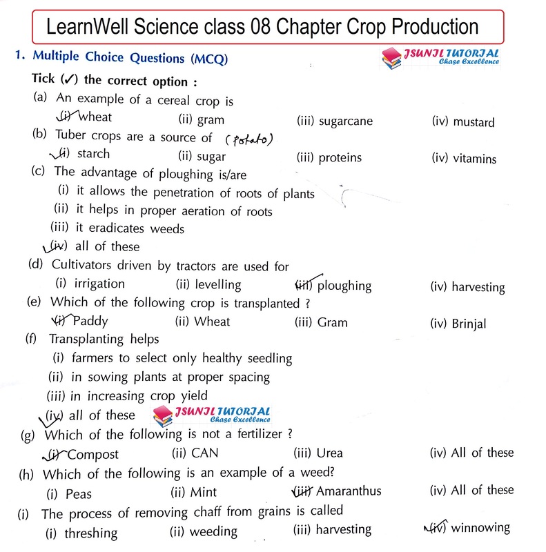 Leanwell science class 8 chapter Crop production - JSUNIL TUTORIAL CBSE